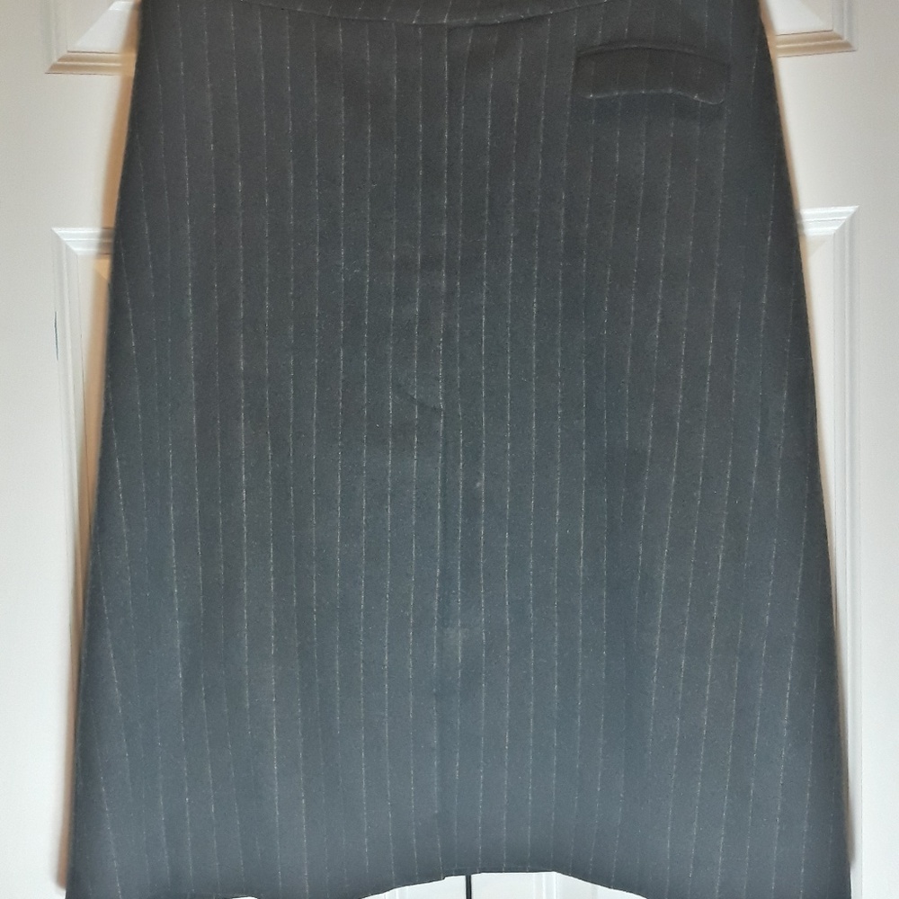 Piazza Sempione Gray Pinstripe Aline Stretch Skirt
